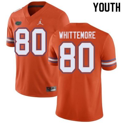 Youth Florida Gators #80 Trent Whittemore NCAA Jordan Brand Orange Authentic Stitched College Football Jersey JNJ3862AL